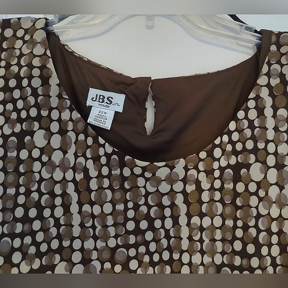 22W  Dress w/ Brown Mocha Dots Design  JBS - Picture 3 of 16